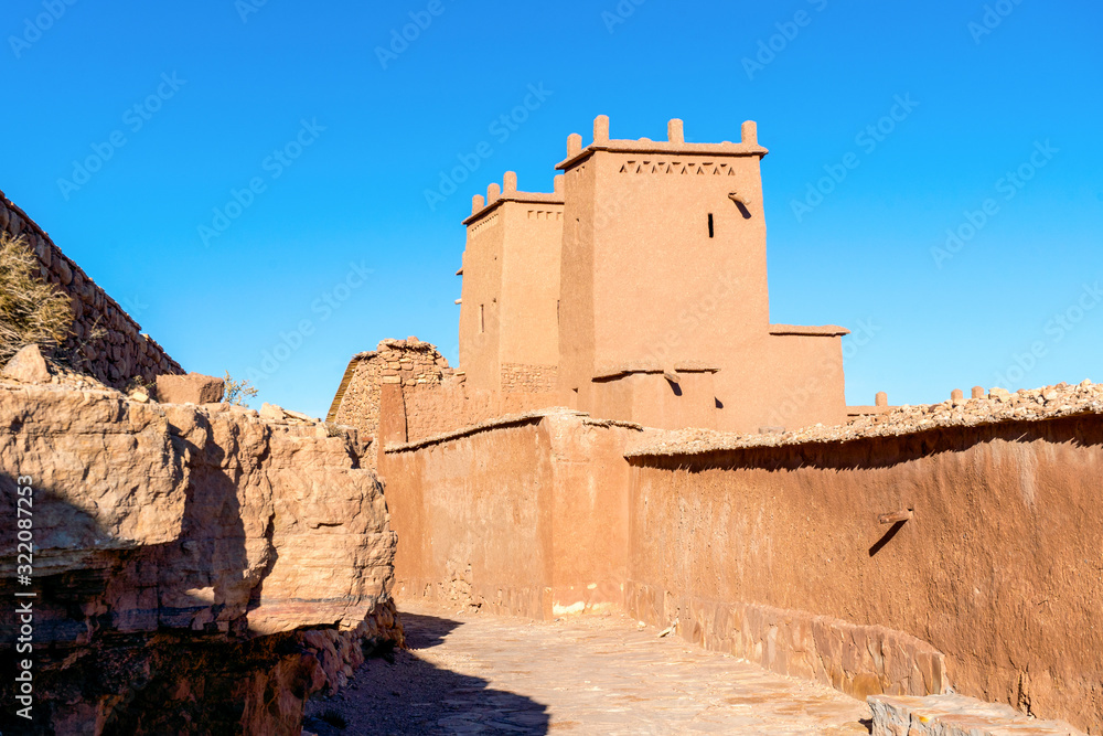 Panoramic view of clay town Ait Ben Haddou, Morocco