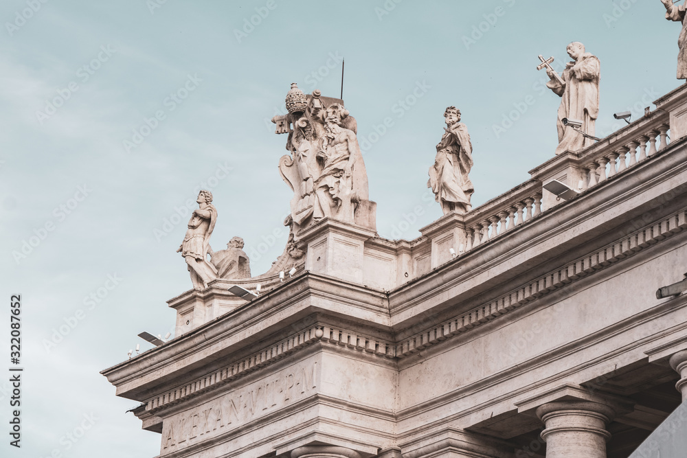 Fototapeta premium Detail from buildings in Piazza San Pietro, St Peter's Square in Vatican