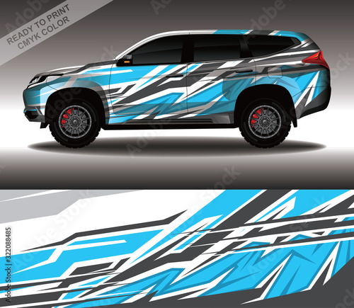 Car wrap decal design vector, custom livery race rally car vehicle sticker and tinting.