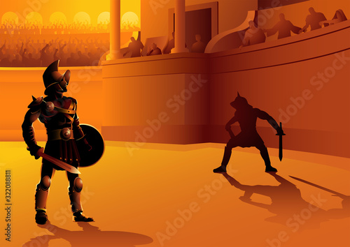 Rome gladiators in the arena
