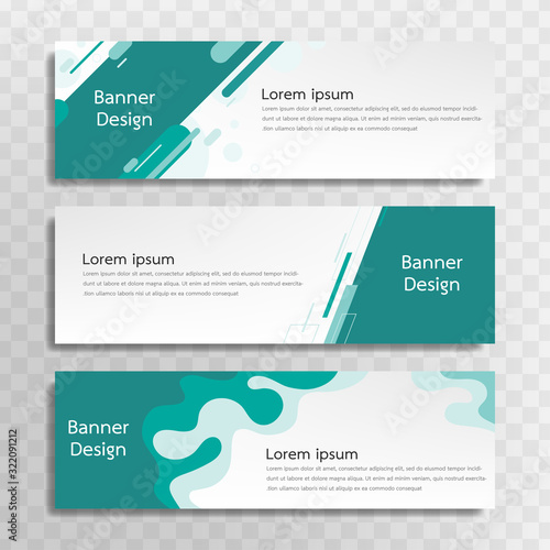 A set of green banner templates designed for the web and various headlines are available in three different designs.