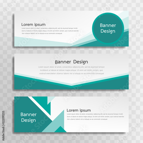 A set of green banner templates designed for the web and various headlines are available in three different designs.