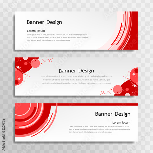 A set of red banner templates designed for the web and various headlines are available in three different designs.