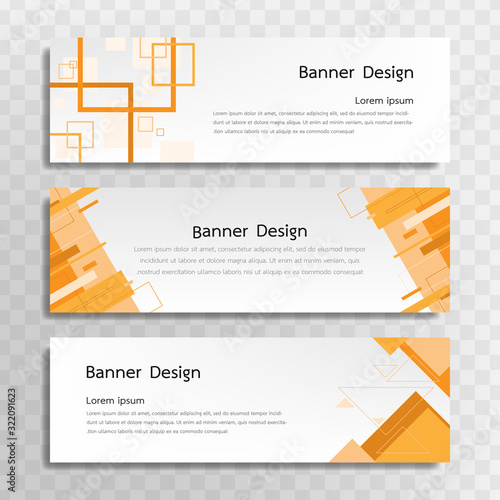 A set of yellow banner templates designed for the web and various headlines are available in three different designs.