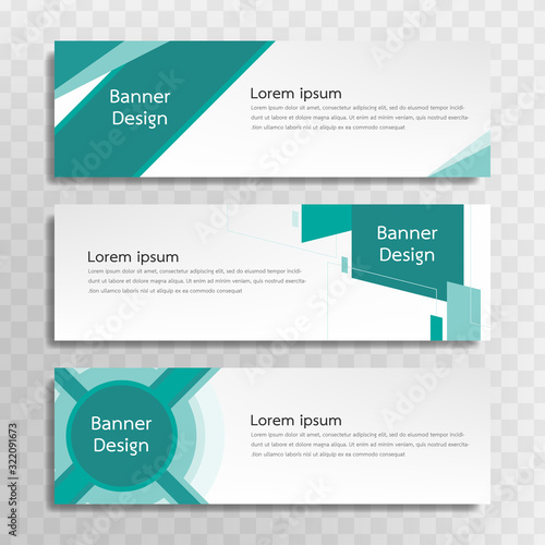 A set of green banner templates designed for the web and various headlines are available in three different designs.