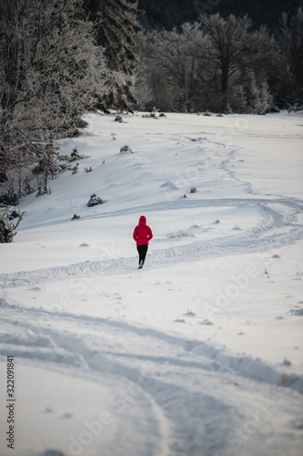 Woman walking alone in the ...