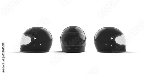 Blank white moto helmet mock up, front and side view