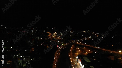Aerial Footage Sochi Night Aerial view