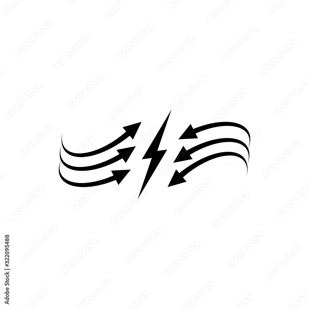 Obraz premium Conflict interest arrows icon. Relationship solution