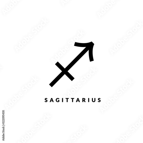 Zodiac sagittarius line sign. Astrology icon isolated on white background, outline symbol astrological horoscope. Vector illustration of sagittarius zodiac design editable stroke