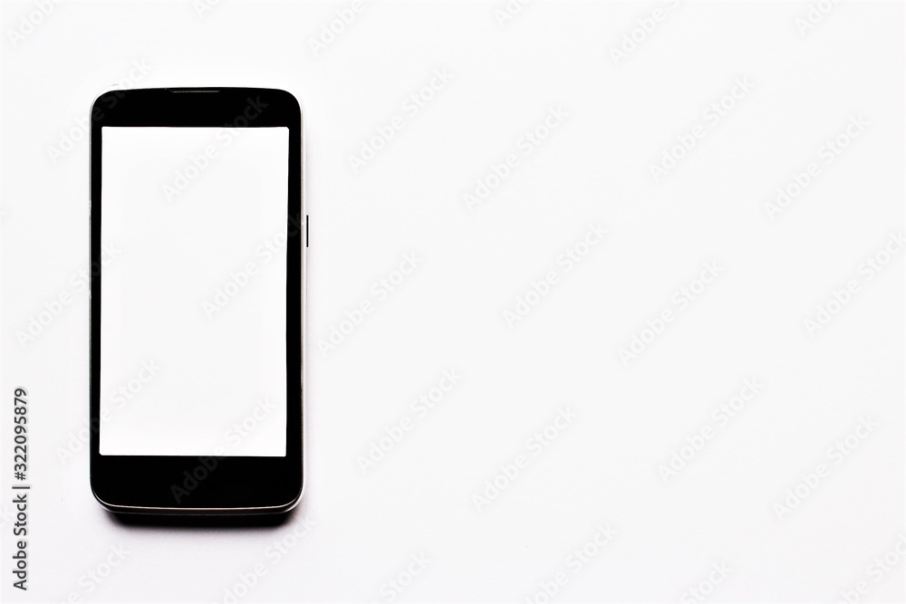 Smartphone isolate on white copy space photo Smartphone isolate on white copy space photo