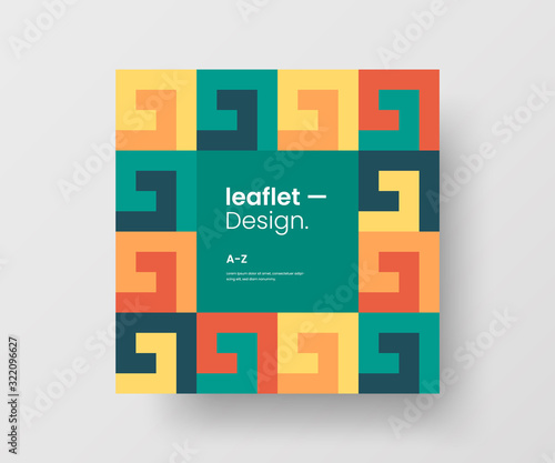 Amazing business advertisement vector mural art square banner mock up. Modern corporate abstract geometric illustration design layout background. Company identity quadrangle texture brochure template.