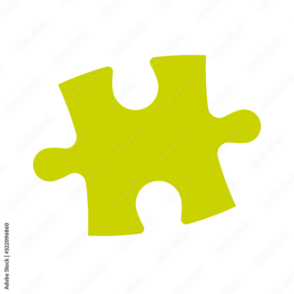 Single piece of jigsaw puzzle. Simple flat green vector silhouette Single piece of jigsaw puzzle. Simple flat green vector silhouette