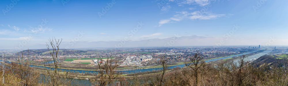Panorama of the Austrian city in fine, sunny weather