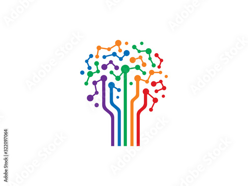 Tree Tech logo symbol or icon template