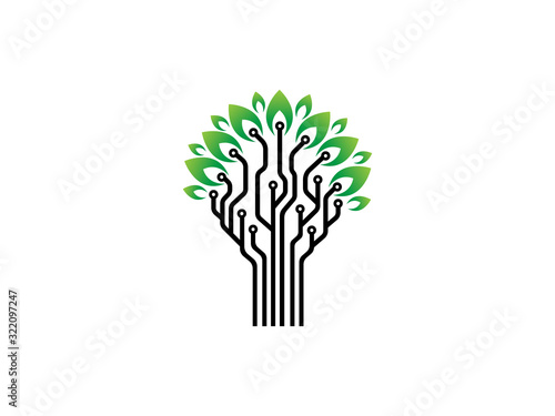 Tree Tech logo symbol or icon template