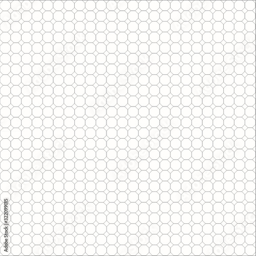 Background with octagon shapes.Grid on a white background.Paper for taking notes.Metallic chain fence.Octagonal and square geometric pattern.