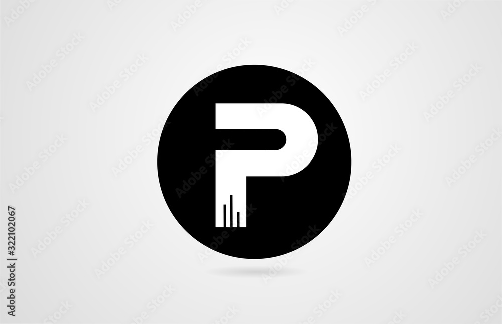 P white alphabet letter black circle company business logo icon design corporate P white alphabet letter black circle company business logo icon design corporate