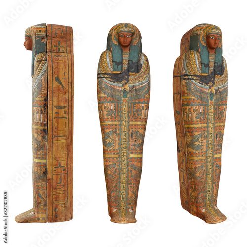 Tableau sur toile Egyptian Mummy Coffin Isolated