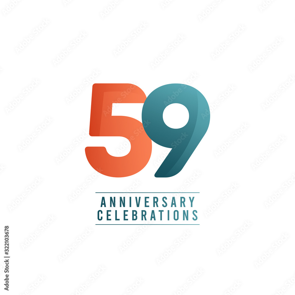 59 Years Anniversary Celebrations Vector Template Design Illustration 59 Years Anniversary Celebrations Vector Template Design Illustration
