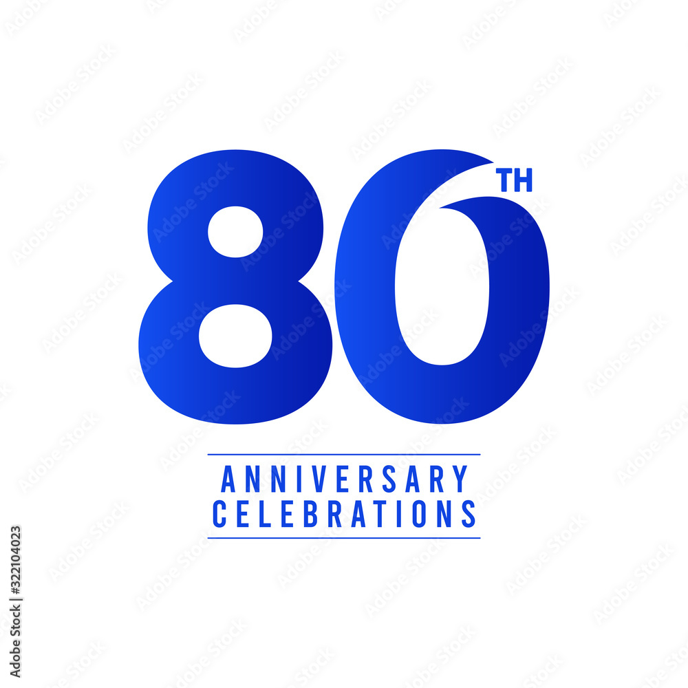 80 Th Anniversary Celebrations Vector Template Design Illustration