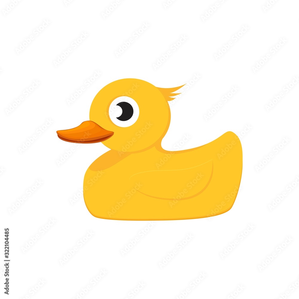 Yellow rubber duck. Cartoon cute ducky for bath Yellow rubber duck. Cartoon cute ducky for bath