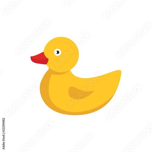 Yellow rubber duck. Cartoon cute ducky for bath