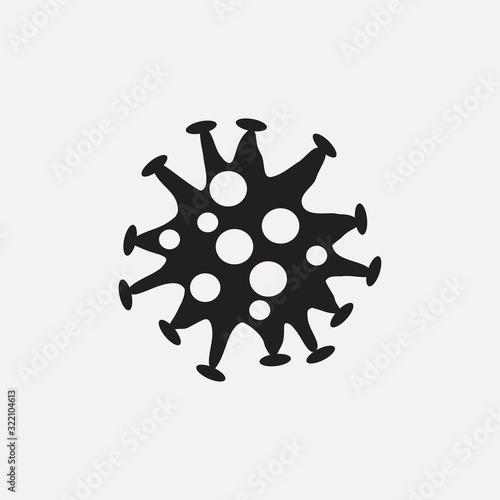 Coronavirus is a contagious bacterium on a white background. The strain of coronavirus