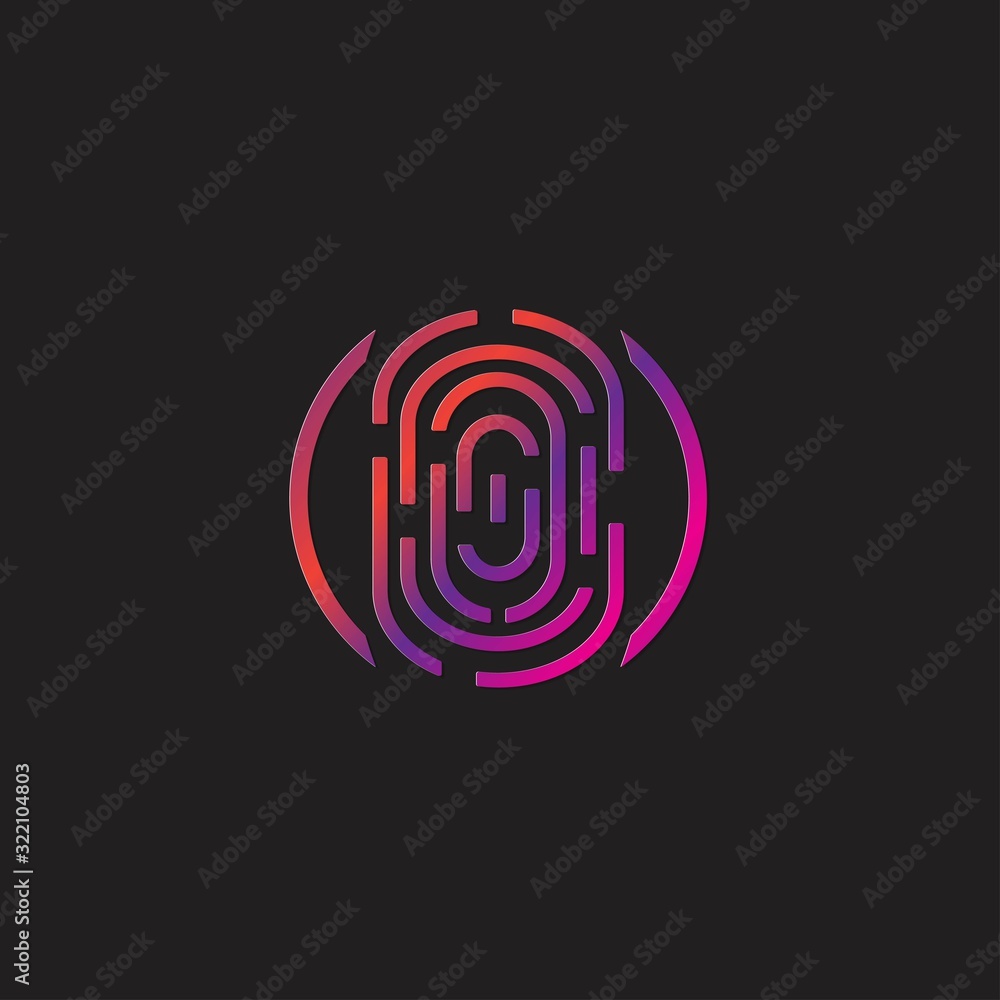 Abstract vector fingerprint icon Abstract vector fingerprint icon