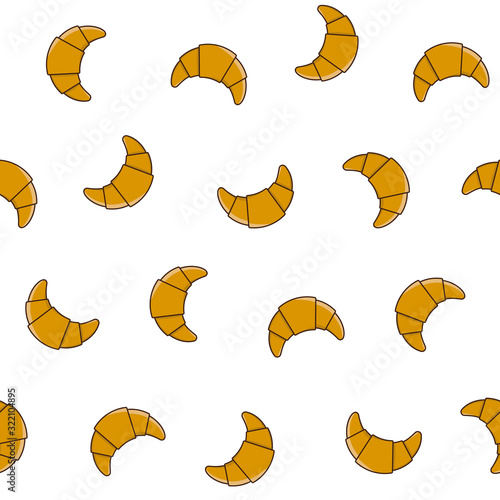 Croissants seamless wallpaper pattern vector illustration