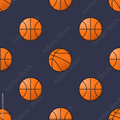 Basket balls Seamless pattern. Vector illustration © vectorplus