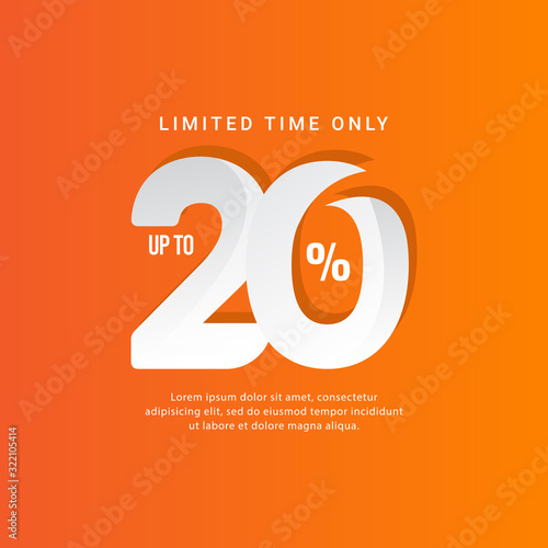 Discount up to 20% Limited Time Only Vector Template Design Illustration