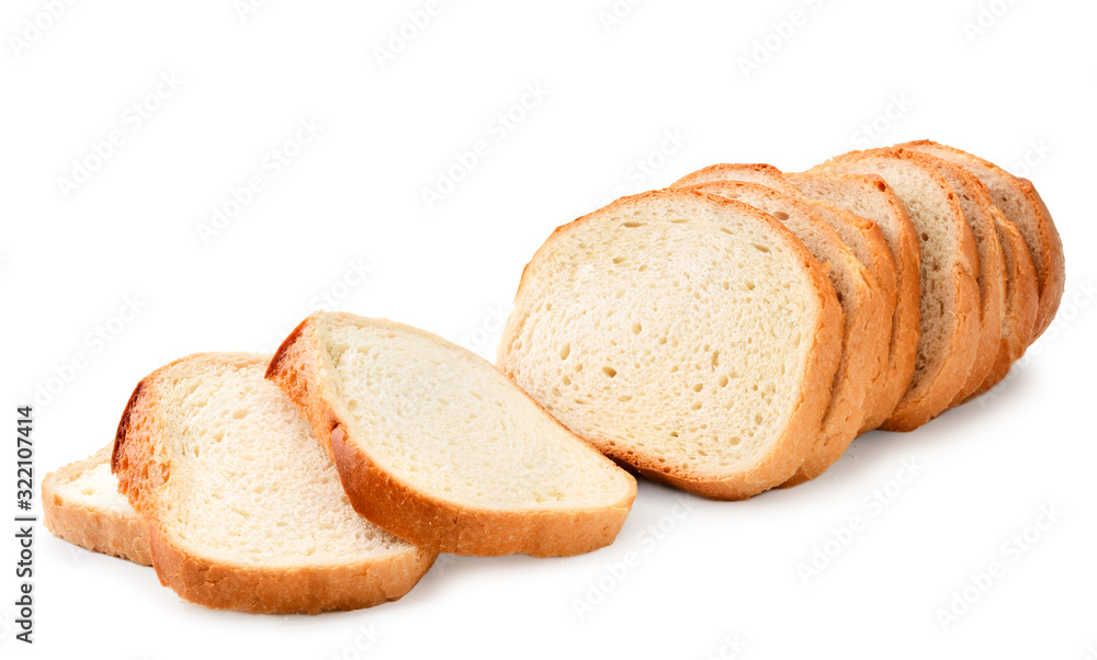 Sliced bread on a white close-up. Isolated