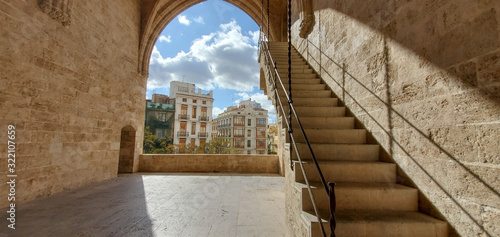 Ancient patio and stairs in old city