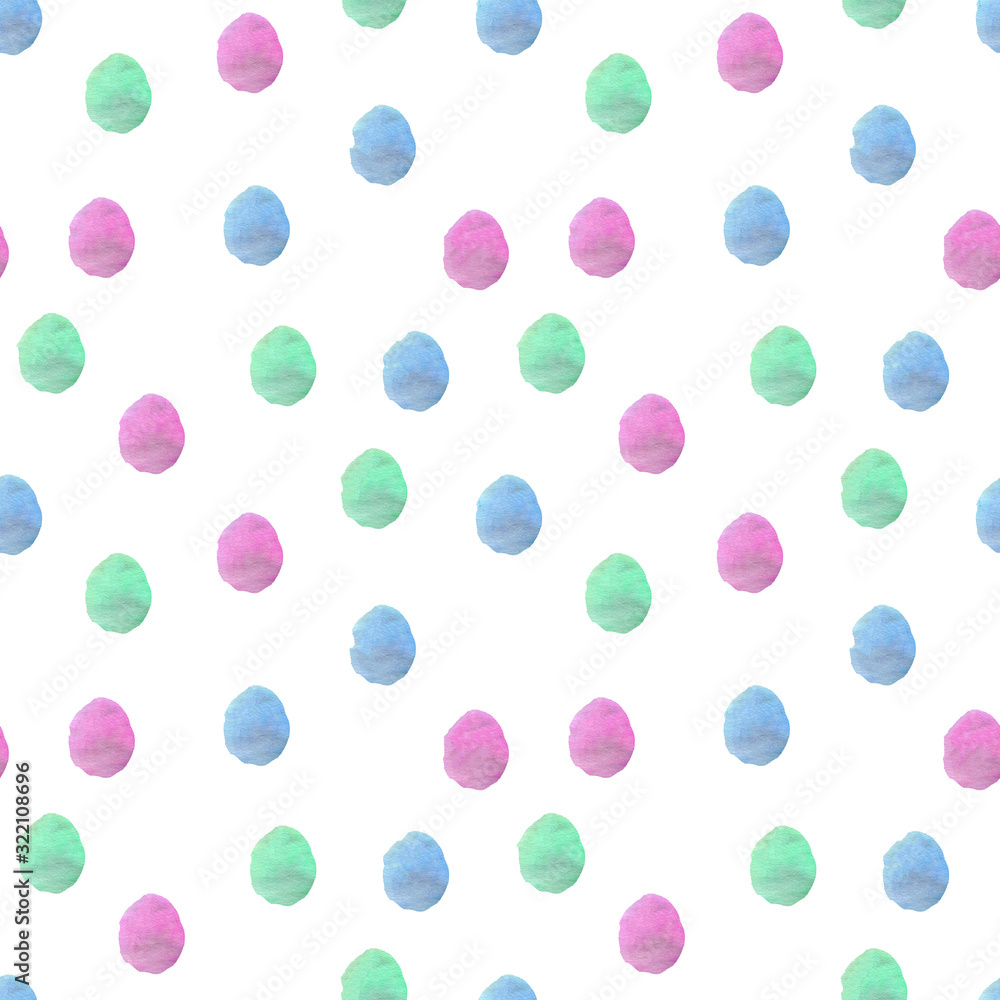 Polka dot watercolor pastel color seamless pattern