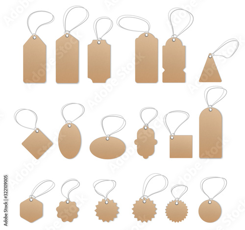 Price tags, empty labels, sale tags and labels