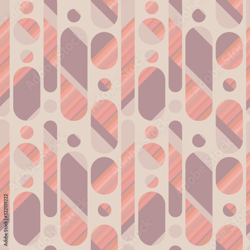 Tender color long oval abstract seamless pattern