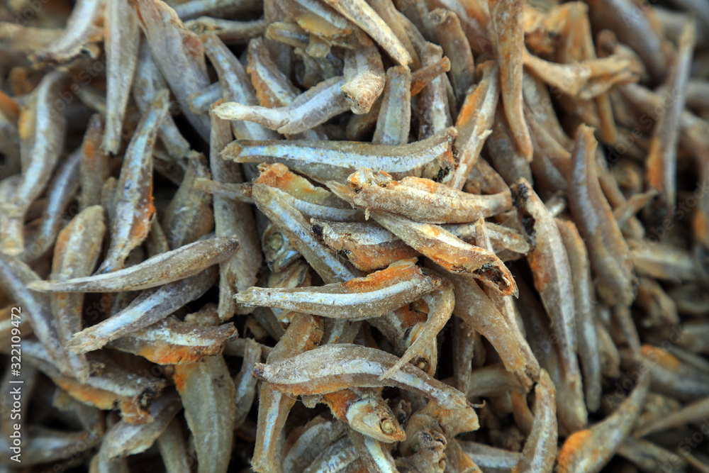 Dried fish on the market