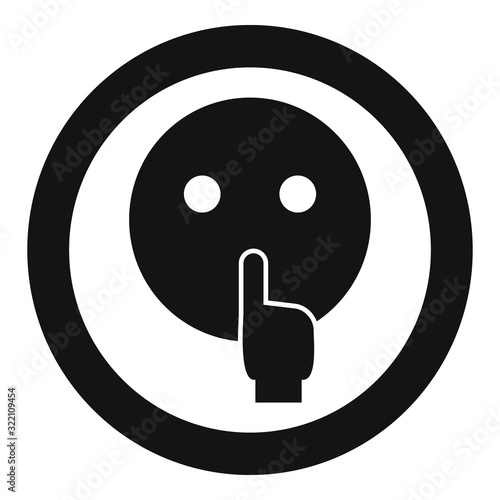 Head symbol quiet icon. Simple illustration of head symbol quiet vector icon for web design isolated on white background
