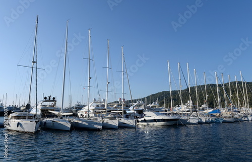 Yachts at the Marina of the yacht club in the Turkish city of Marmaris