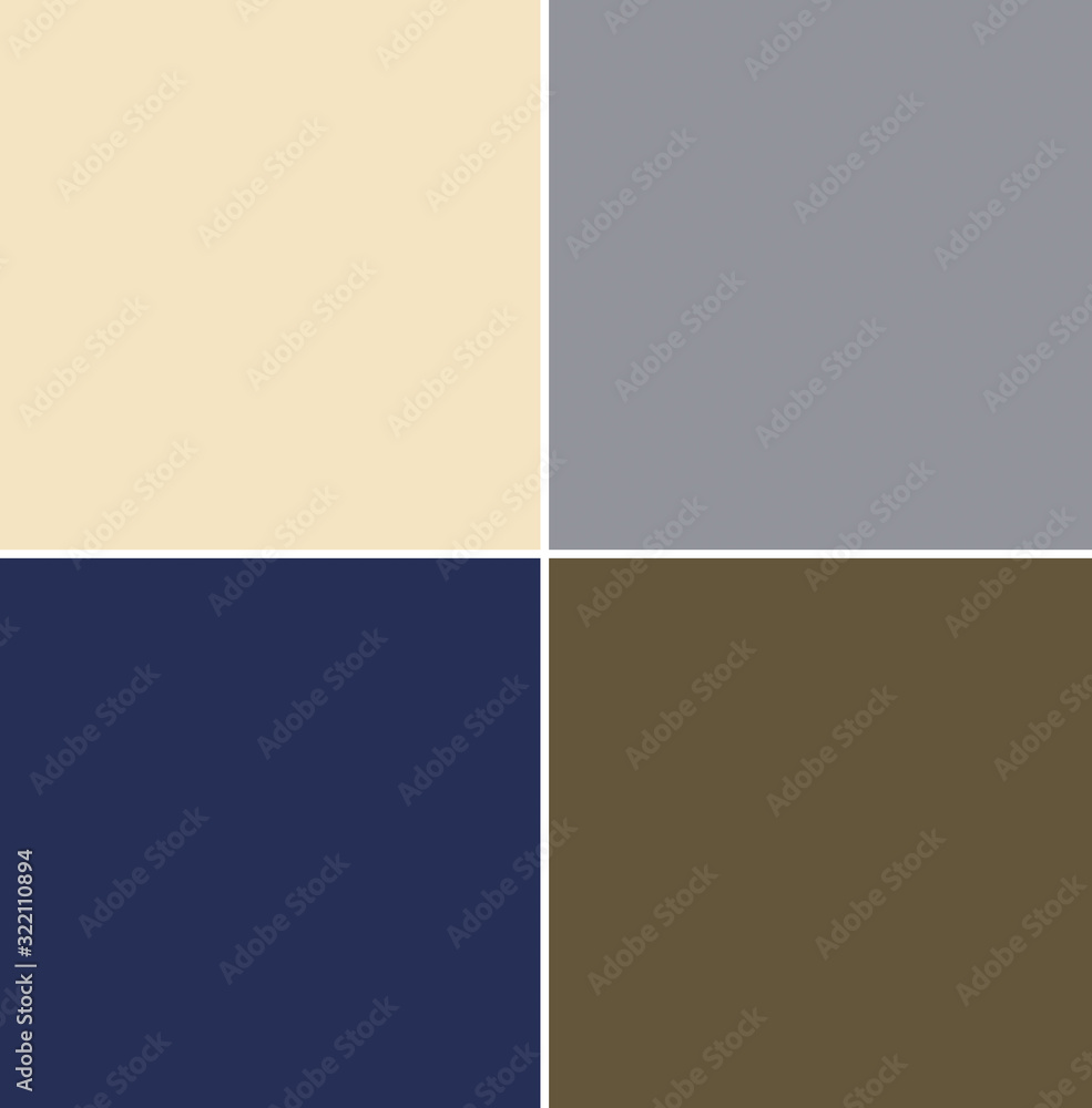 4 neutral color swatches from New York seasonal Color Trend Report for Autumn / WInter 2020-2021. Fashionable colors concept