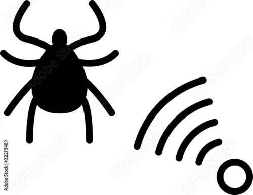 Repellent ticks icon, vector illustration