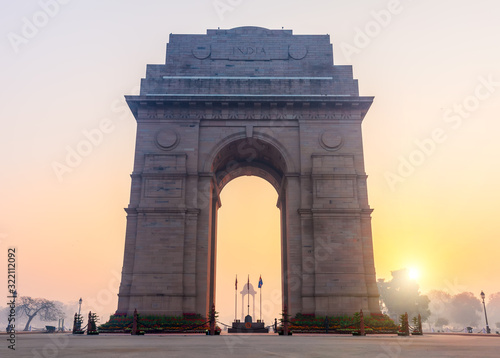 India Gate at sunrise  Rajpath  New Dehli  Delhi  India