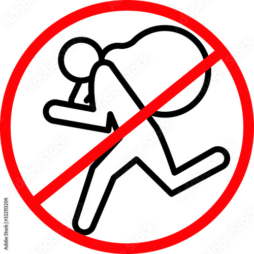 theft icon, vector line illustration