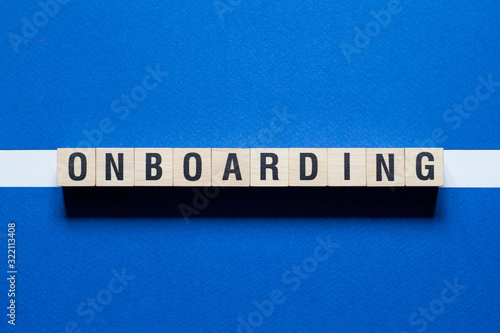Onboarding word concept on cubes