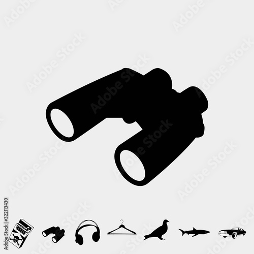 binoculars icon vector illustration and symbol for website and graphic design