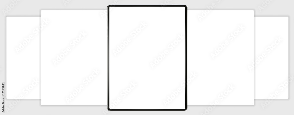 tablet with interface carousel post on social network. Vector illustration tablet with interface carousel post on social network. Vector illustration