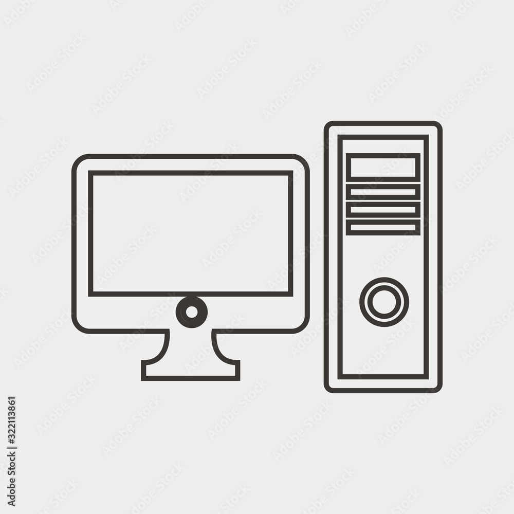 desktop computer icon vector illustration and symbol for website and graphic design desktop computer icon vector illustration and symbol for website and graphic design