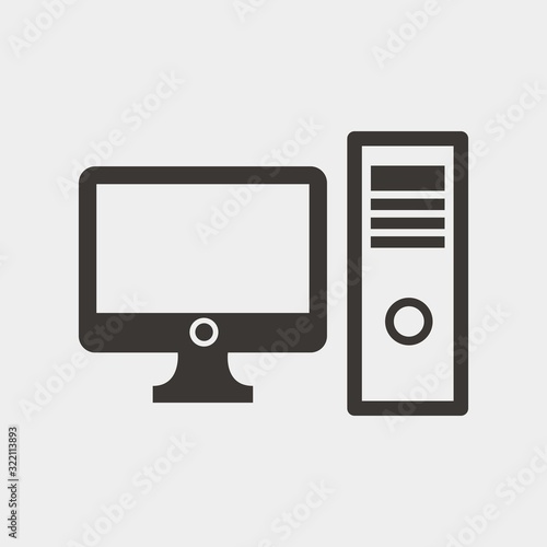 desktop computer icon vector illustration and symbol for website and graphic design