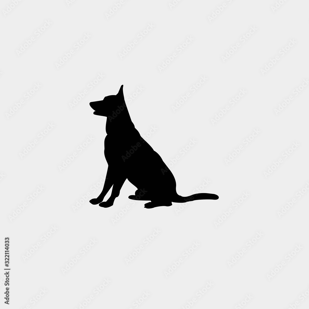 dog sitting icon vector illustration and symbol for website and graphic design